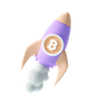 bitcoin rocket 3d illustration