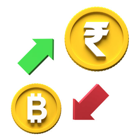 Bitcoin Rupee Exchange 3D Illustration