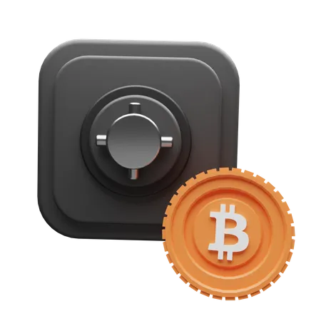 A Bitcoin Safe To Keep Your Bitcoin Safe 3D Illustration