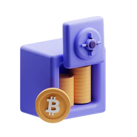 Bitcoin sicher  3D Illustration