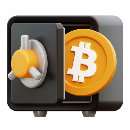 Bitcoin safety box  3D Icon