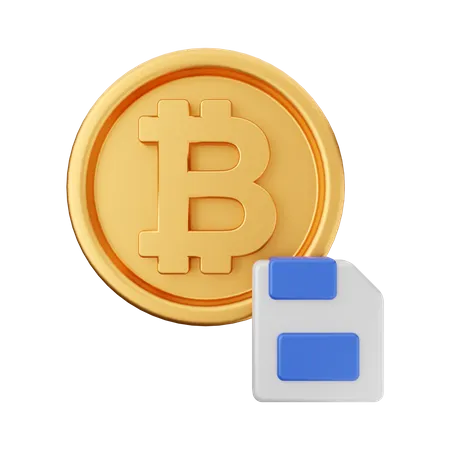 Bitcoin Save  3D Icon