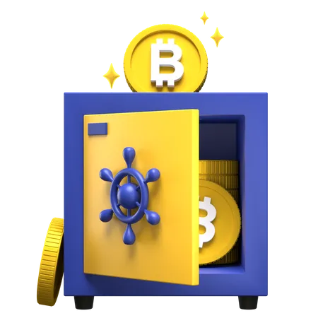 Bitcoin Save Deposit Box  3D Illustration