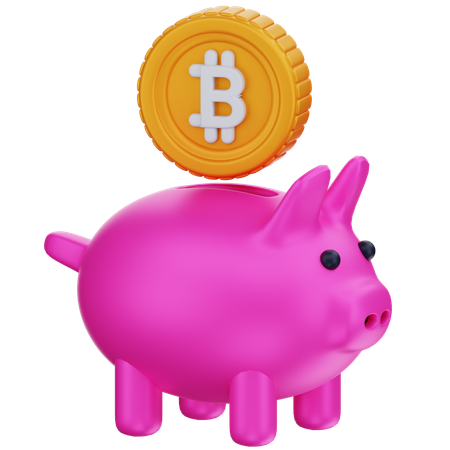 Bitcoin Saving  3D Icon