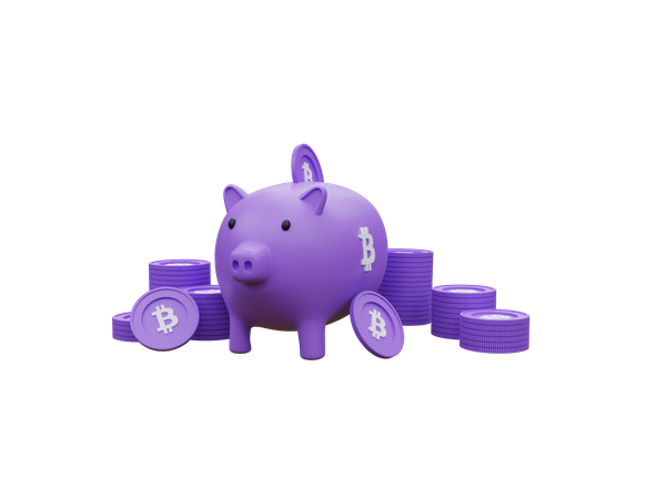 Bitcoin Savings  3D Illustration