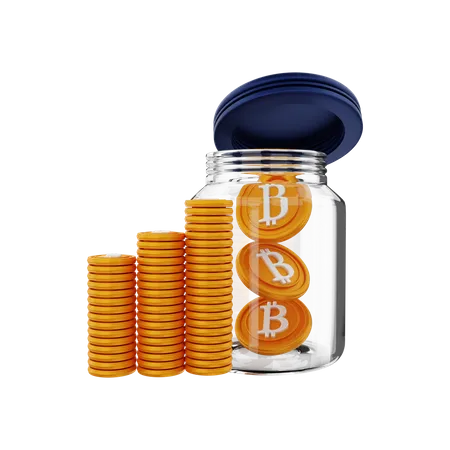 Bitcoin savings 3D Illustration