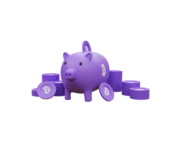 Bitcoin Savings 3D Illustration