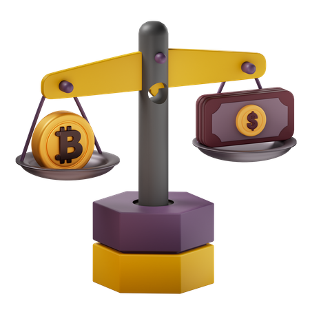 Bitcoin Scale 3D Icon