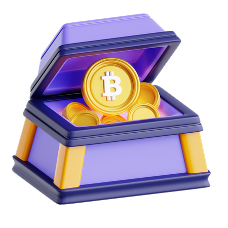 Bitcoin-Schatztruhe  3D Icon