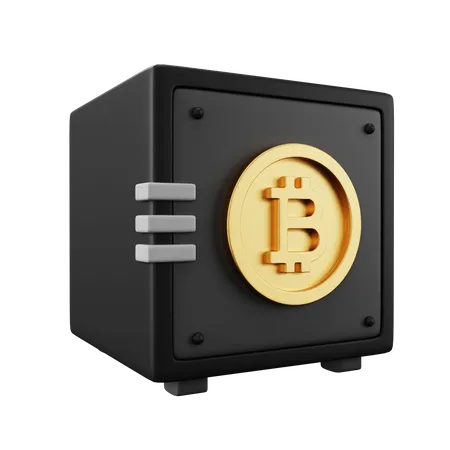Bitcoin-Schließfach  3D Illustration