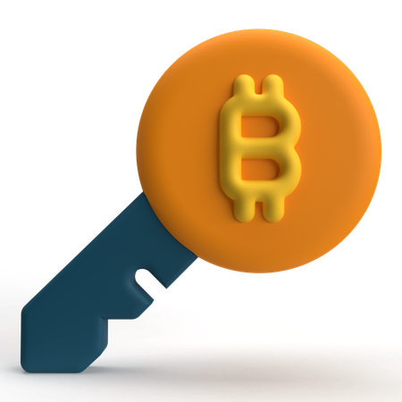 Bitcoin-Schlüssel  3D Icon