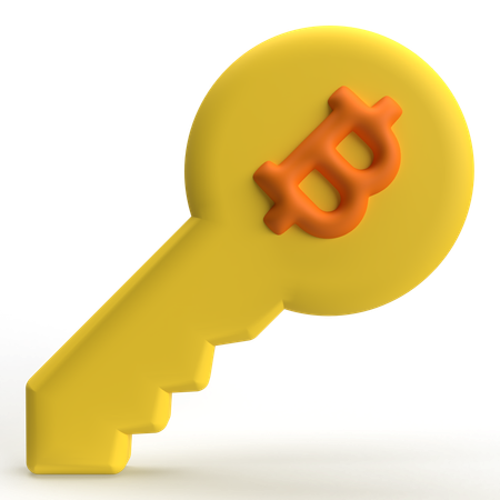 Bitcoin-Schlüssel  3D Icon