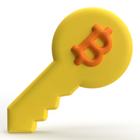 Bitcoin-Schlüssel  3D Icon