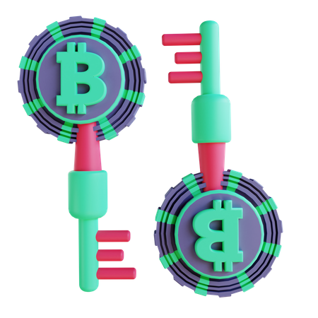 Bitcoin-Schlüssel  3D Illustration