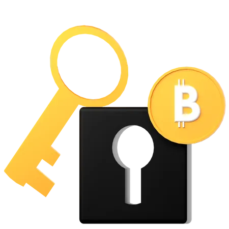 Bitcoin-Schlüssel  3D Icon