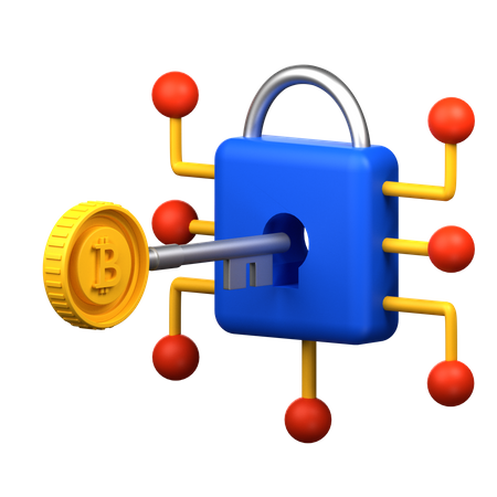 Bitcoin-Schlüssel  3D Icon