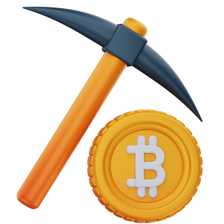 Bitcoin schürfen 3D Icon