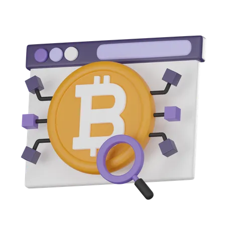 Magnifying Glass Examining Bitcoin Coin Symbolizes Scrutiny Analysis Involved In Cryptocurrency Research Presentations Website Related Cryptocurrency Finance 3 D Render Illustration 3D Icon