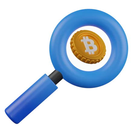 Bitcoin search  3D Icon