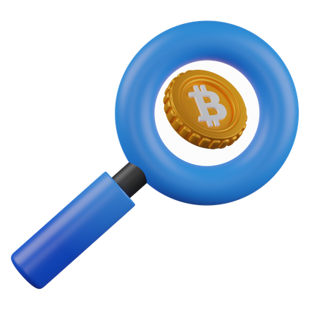 Bitcoin search  3D Icon