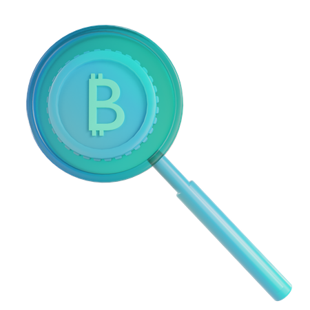 Bitcoin search  3D Icon