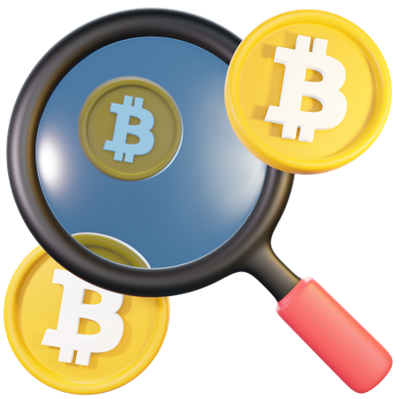 Bitcoin Search 3D Illustration
