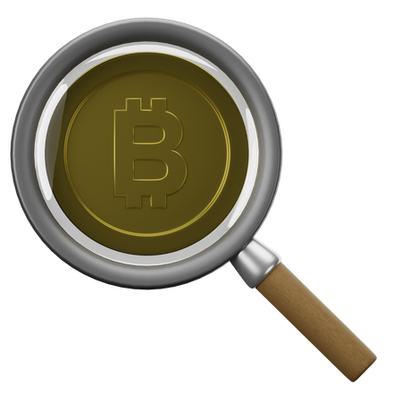 Bitcoin Search 3D Illustration
