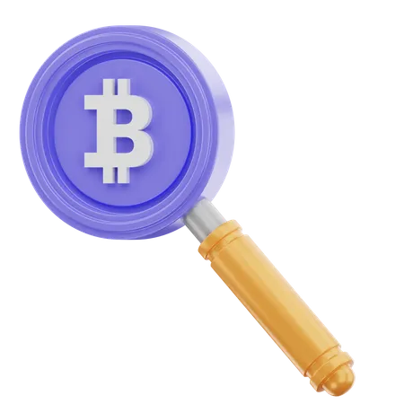 Bitcoin Search 3 D Illustration 3D Icon