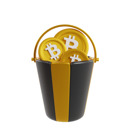 Seau de bitcoins  3D Icon