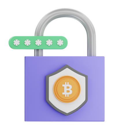 Bitcoin Secure  3D Icon