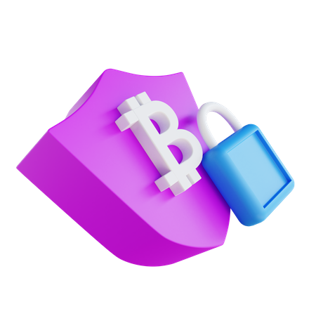 Bitcoin Secure 3D Icon
