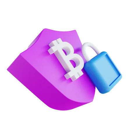 3 D Illustration Bitcoin Secure 3D Icon