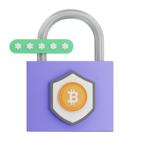 Bitcoin sécurisé  3D Icon