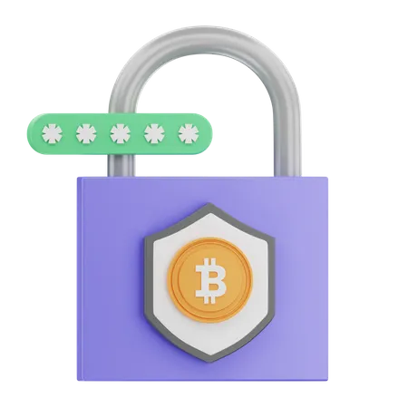 Bitcoin Secure 3 D Illustration 3D Icon