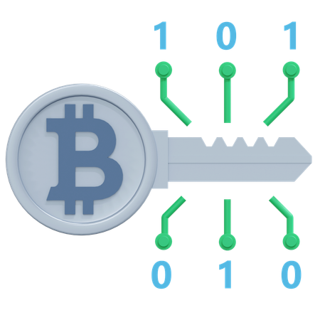 Bitcoin Secure Key  3D Icon