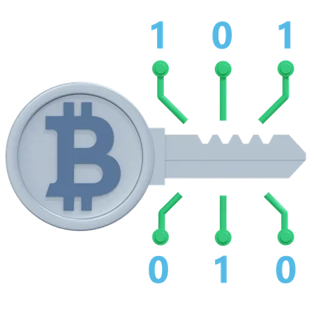 Bitcoin Secure Key  3D Icon