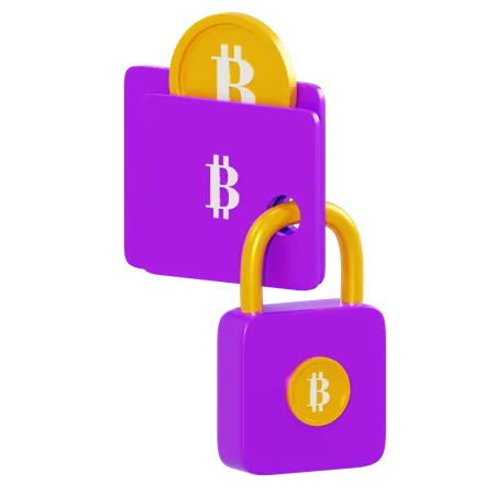 Sécurité Bitcoin  3D Illustration