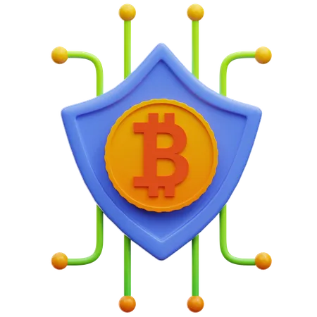 Sécurité Bitcoin  3D Illustration