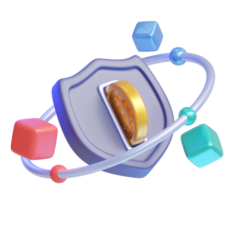 Bitcoin security  3D Icon