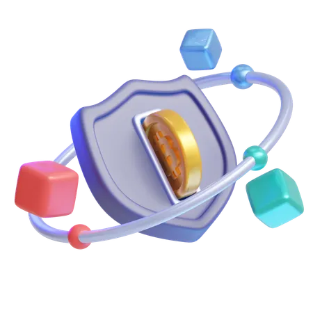 Bitcoin security  3D Icon