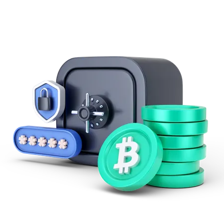 Bitcoin Security  3D Icon