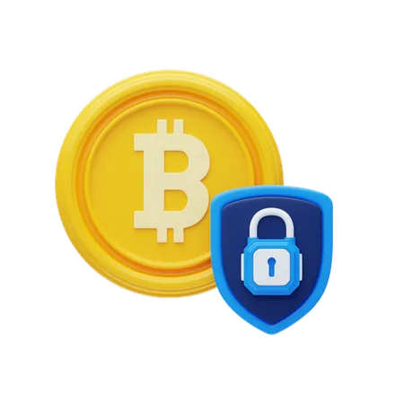 Bitcoin security  3D Icon