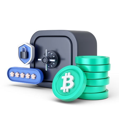 Bitcoin Security  3D Icon