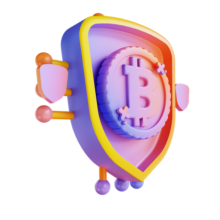 Bitcoin security  3D Illustration