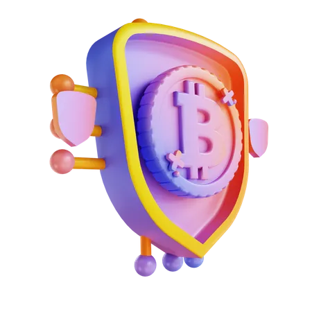 Bitcoin security  3D Illustration