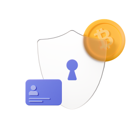 Bitcoin Security  3D Illustration