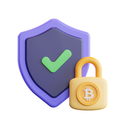 Bitcoin Security  3D Illustration