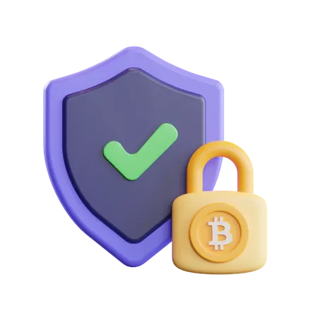 Bitcoin Security  3D Illustration