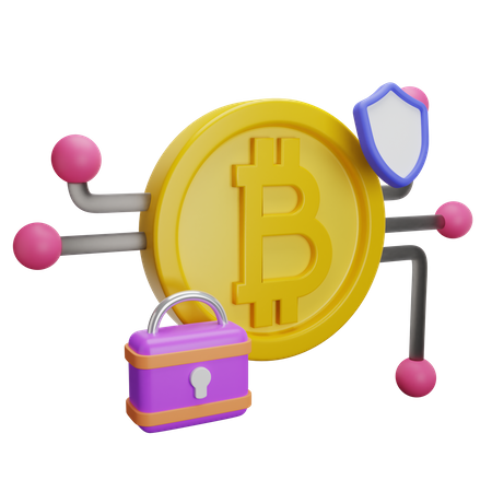 Bitcoin Security  3D Illustration