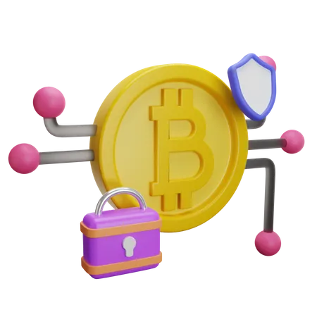 Bitcoin Security  3D Illustration